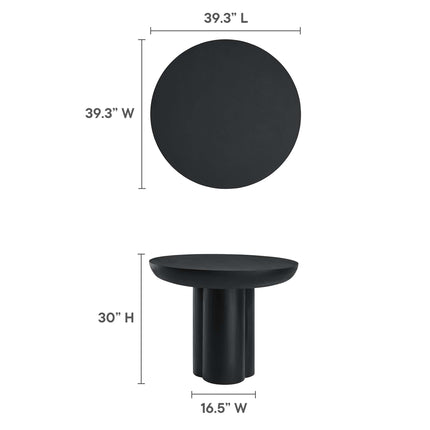 Modway EEI-6762 Caspian 40" Round Concrete Dining Table Modway