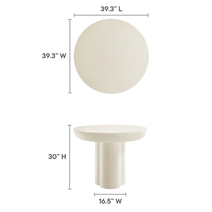Modway EEI-6762 Caspian 40" Round Concrete Dining Table Modway