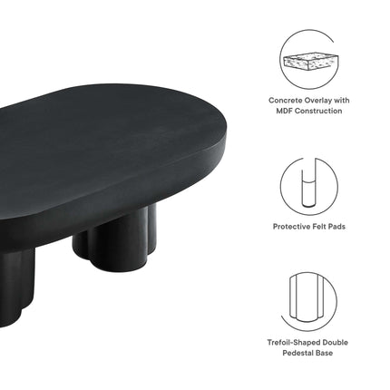 Modway EEI-6763 Caspian Oval Concrete Coffee Table Modway