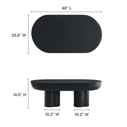 Modway EEI-6763 Caspian Oval Concrete Coffee Table Modway