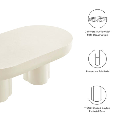 Modway EEI-6763 Caspian Oval Concrete Coffee Table Modway