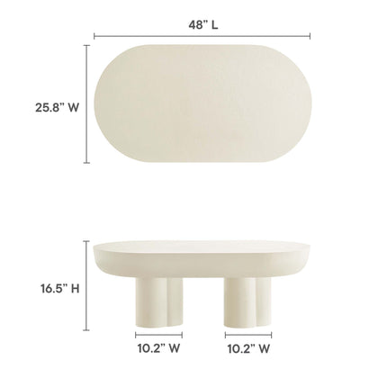Modway EEI-6763 Caspian Oval Concrete Coffee Table Modway