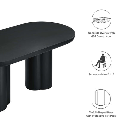 Modway EEI-6764 Caspian 72" Oval Concrete Dining Table Modway