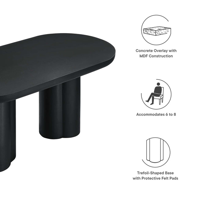 Modway EEI-6764 Caspian 72" Oval Concrete Dining Table Modway