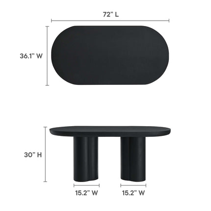 Modway EEI-6764 Caspian 72" Oval Concrete Dining Table Modway