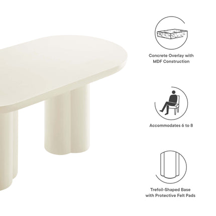 Modway EEI-6764 Caspian 72" Oval Concrete Dining Table Modway