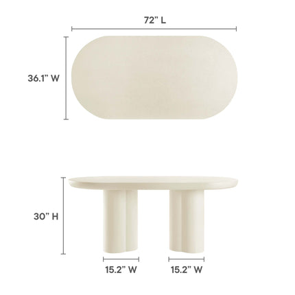 Modway EEI-6764 Caspian 72" Oval Concrete Dining Table Modway