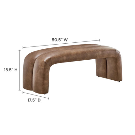Modway EEI-6770 Dax 50.5" Vegan Leather Upholstered Accent Bench Modway
