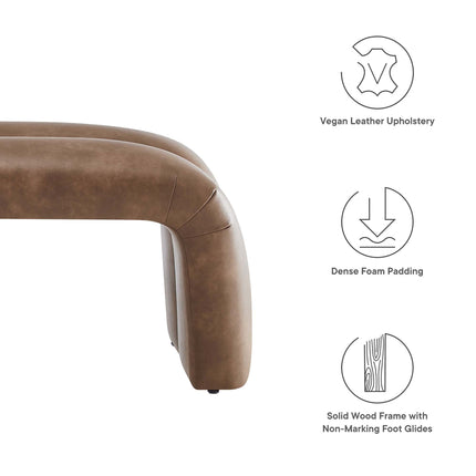 Modway EEI-6770 Dax 50.5" Vegan Leather Upholstered Accent Bench Modway