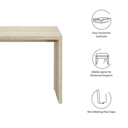 Modway EEI-6771 Mirella Faux Travertine Console Table Modway