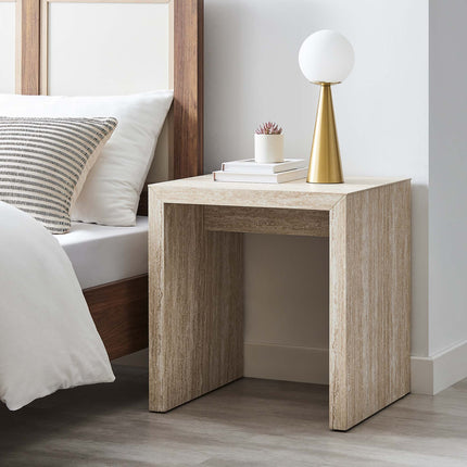 Modway EEI-6772 Mirella Faux Travertine Side Table Modway