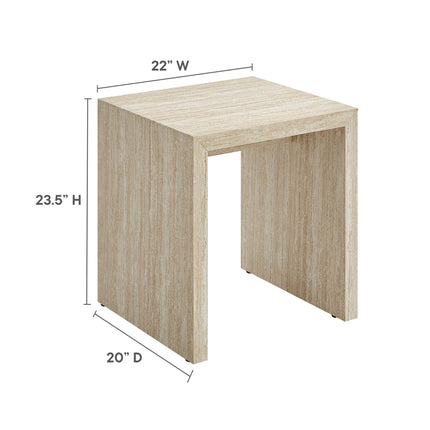 Modway EEI-6772 Mirella Faux Travertine Side Table Modway