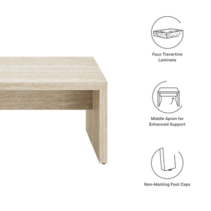 Modway EEI-6773 Mirella 62" Faux Travertine Long Bench Modway