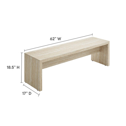 Modway EEI-6773 Mirella 62" Faux Travertine Long Bench Modway