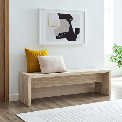 Modway EEI-6773 Mirella 62" Faux Travertine Long Bench Modway