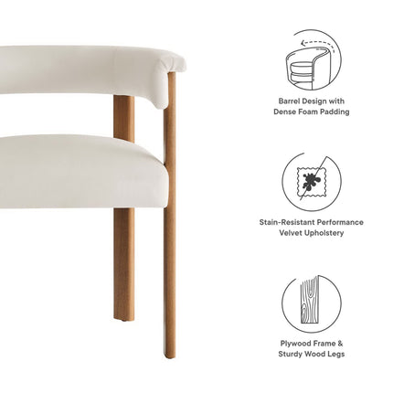 Modway EEI-6775 Imogen Performance Velvet Barrel Dining Chairs Set of 2 Modway