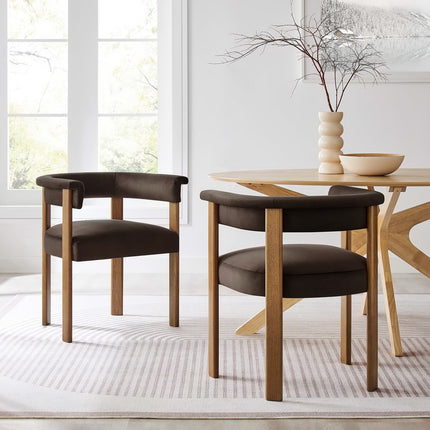Modway EEI-6775 Imogen Performance Velvet Barrel Dining Chairs Set of 2 Modway