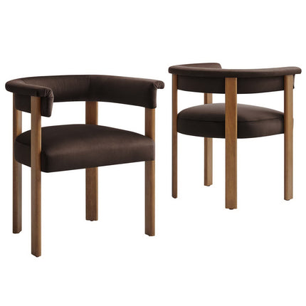 Modway EEI-6775 Imogen Performance Velvet Barrel Dining Chairs Set of 2 Modway