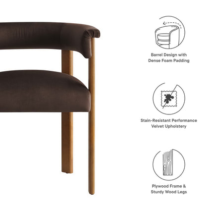 Modway EEI-6775 Imogen Performance Velvet Barrel Dining Chairs Set of 2 Modway