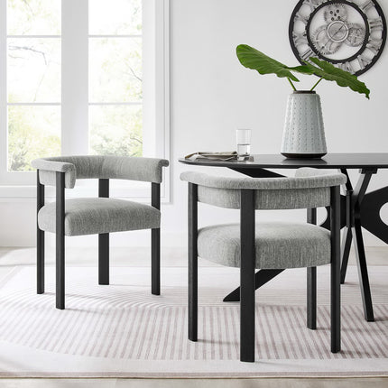 Modway EEI-6776 Imogen Fabric Upholstered Barrel Dining Chairs Set of 2 Modway