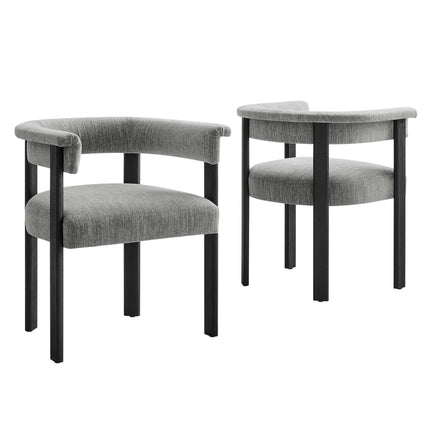 Modway EEI-6776 Imogen Fabric Upholstered Barrel Dining Chairs Set of 2 Modway