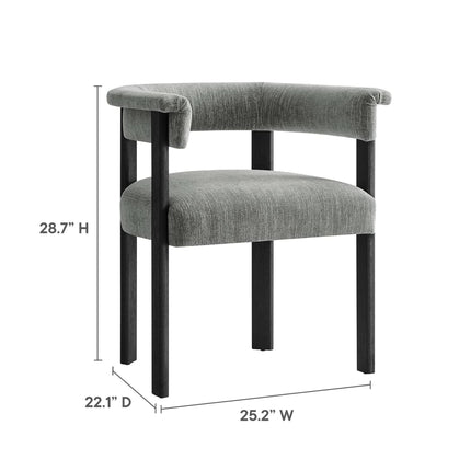 Modway EEI-6776 Imogen Fabric Upholstered Barrel Dining Chairs Set of 2 Modway