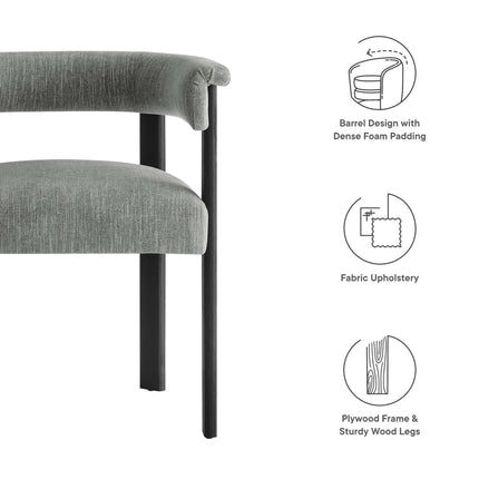 Modway EEI-6776 Imogen Fabric Upholstered Barrel Dining Chairs Set of 2 Modway