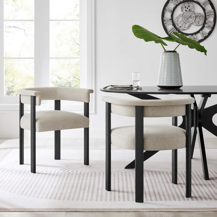 Modway EEI-6776 Imogen Fabric Upholstered Barrel Dining Chairs Set of 2 Modway