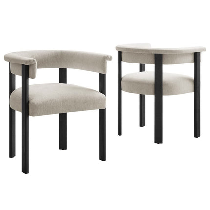 Modway EEI-6776 Imogen Fabric Upholstered Barrel Dining Chairs Set of 2 Modway
