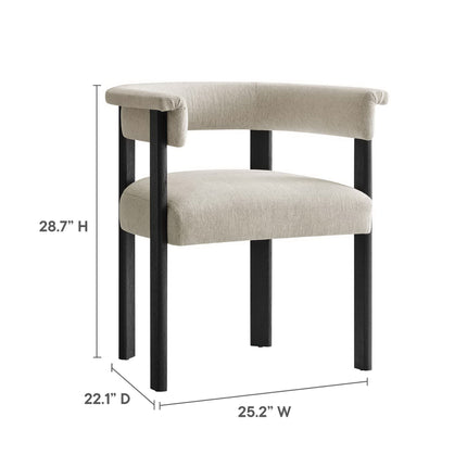 Modway EEI-6776 Imogen Fabric Upholstered Barrel Dining Chairs Set of 2 Modway