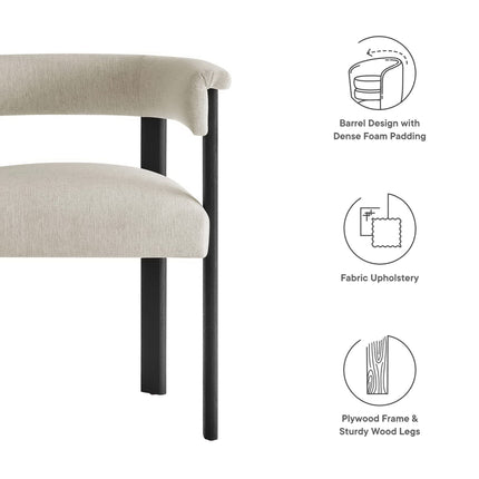 Modway EEI-6776 Imogen Fabric Upholstered Barrel Dining Chairs Set of 2 Modway