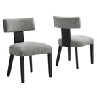 Heathered Weave Gray Black / Fabric Upholstered