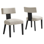 Heathered Weave Ivory Black / Fabric Upholstered