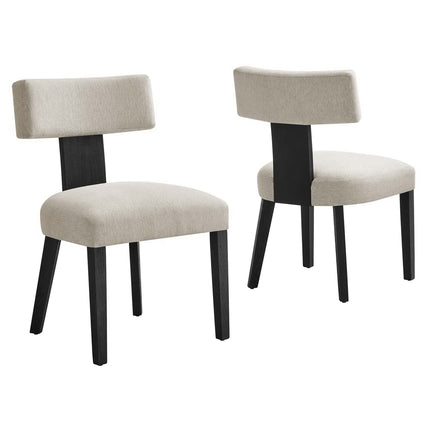 Modway EEI-6777 Nalani Fabric Upholstered Dining Chairs Set of 2 Modway