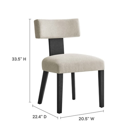 Modway EEI-6777 Nalani Fabric Upholstered Dining Chairs Set of 2 Modway