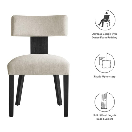 Modway EEI-6777 Nalani Fabric Upholstered Dining Chairs Set of 2 Modway