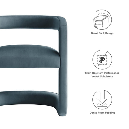 Modway EEI-6778 Winslow Performance Velvet Barrel Accent Chair Modway