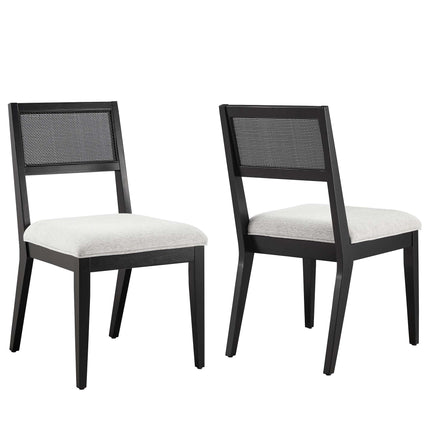 Modway EEI-6781 Nimba Faux Rattan Fabric Dining Chairs Set of 2 Modway