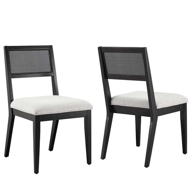 Modway EEI-6781 Nimba Faux Rattan Fabric Dining Chairs Set of 2 Modway