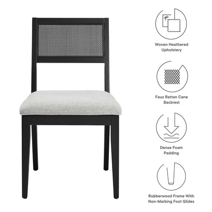 Modway EEI-6781 Nimba Faux Rattan Fabric Dining Chairs Set of 2 Modway