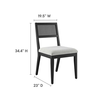 Modway EEI-6781 Nimba Faux Rattan Fabric Dining Chairs Set of 2 Modway