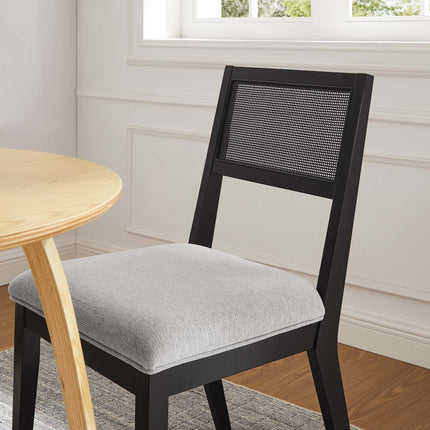 Modway EEI-6781 Nimba Faux Rattan Fabric Dining Chairs Set of 2 Modway