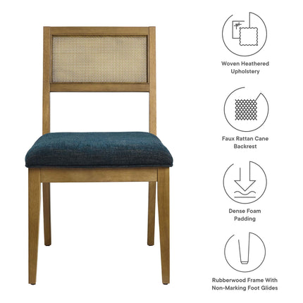 Modway EEI-6781 Nimba Faux Rattan Fabric Dining Chairs Set of 2 Modway