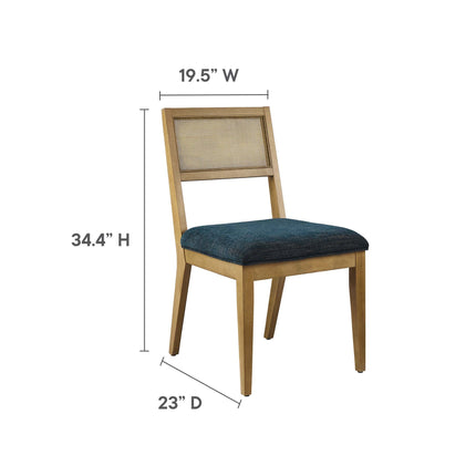 Modway EEI-6781 Nimba Faux Rattan Fabric Dining Chairs Set of 2 Modway