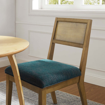 Modway EEI-6781 Nimba Faux Rattan Fabric Dining Chairs Set of 2 Modway