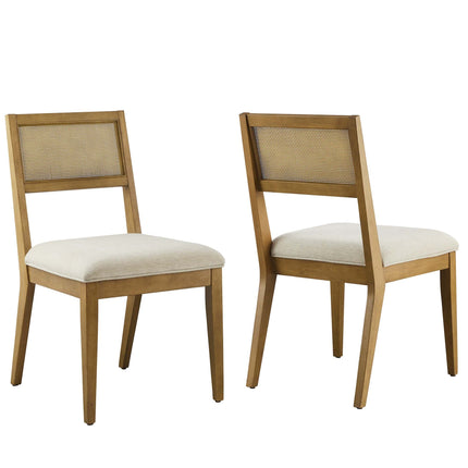 Modway EEI-6781 Nimba Faux Rattan Fabric Dining Chairs Set of 2 Modway