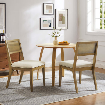 Modway EEI-6781 Nimba Faux Rattan Fabric Dining Chairs Set of 2 Modway