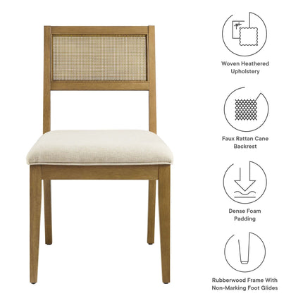 Modway EEI-6781 Nimba Faux Rattan Fabric Dining Chairs Set of 2 Modway