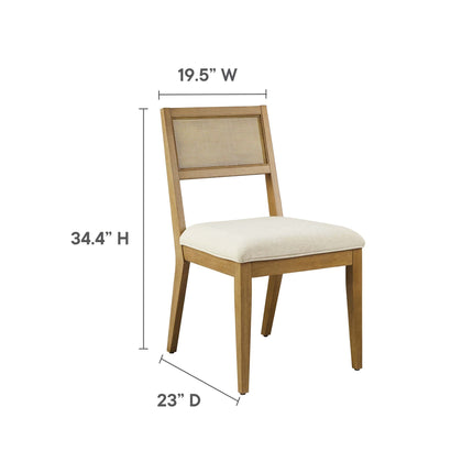 Modway EEI-6781 Nimba Faux Rattan Fabric Dining Chairs Set of 2 Modway