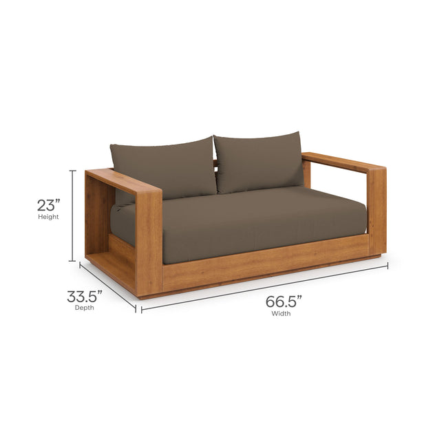 Modway EEI-6783 Tahoe Acacia Wood Outdoor Patio Acacia Wood Loveseat - Plaza Home Decor